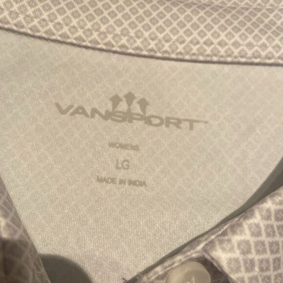 Women’s American Airlines White Polo work shirt gray diamond design size large - Picture 4 of 8